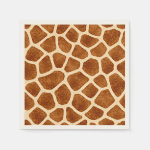Giraffe Print Brown Tan Baby Shower Safari-Themed Napkins