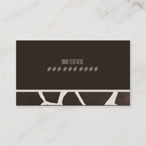 Customizable Giraffe Print Business Card