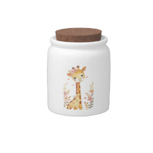 Giraffe Print Ceramic Candy Jar