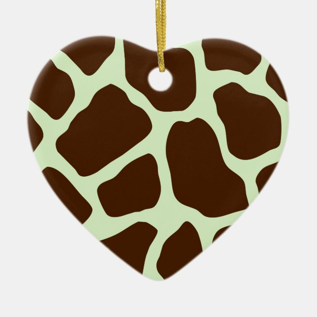 Giraffe Print Ceramic Ornament (Front)