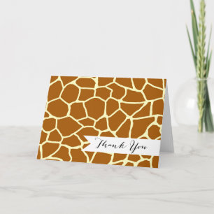 Giraffe Print Classic Brown Yellow Animal Pattern Holiday Card