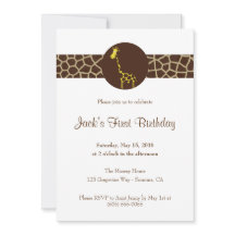 Giraffe Print Custom Birthday
