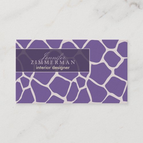 Giraffe Print Designer Business Card :: Purple