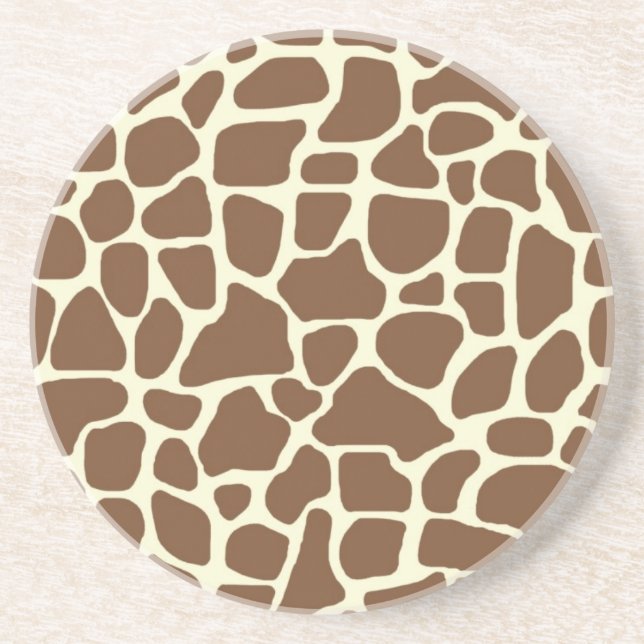 Giraffe Print Drink Coaster (Front)
