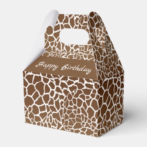Giraffe print favor boxes