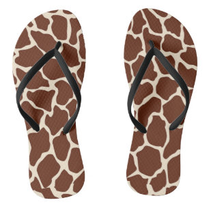 Giraffe Print Flip Flops