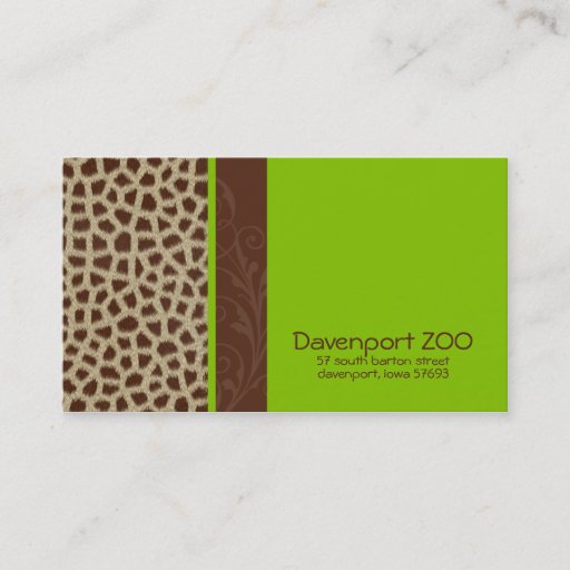 Customizable Giraffe Print [green] Business Cards