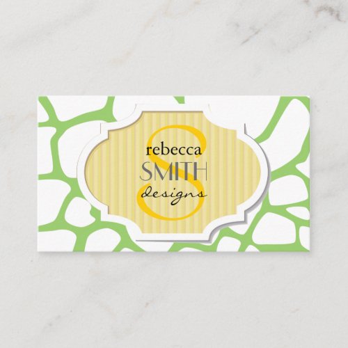 Giraffe Print Green Giraffe Animal Print Jungle Business Card