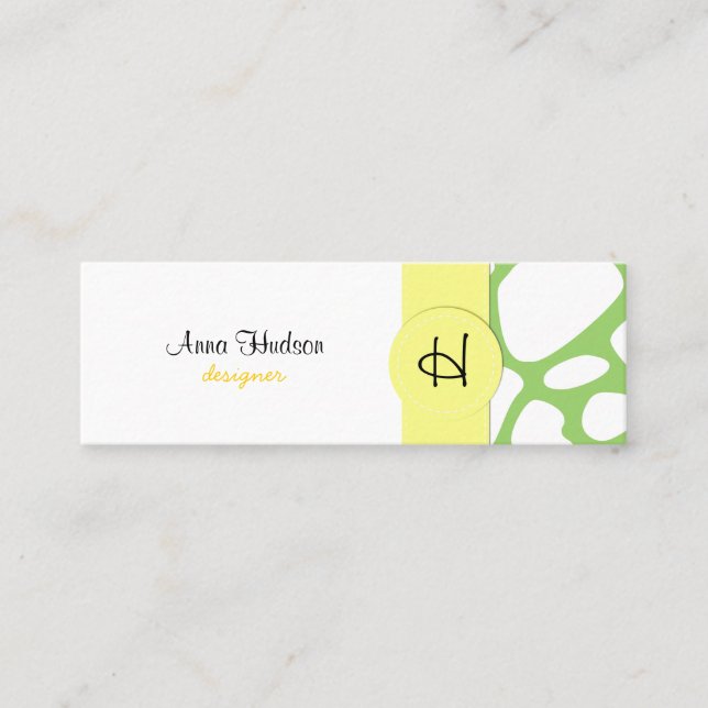 Giraffe Print, Green Giraffe, Animal Print, Jungle Mini Business Card (Front)