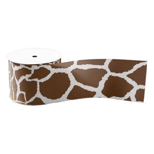 Giraffe print grosgrain ribbon