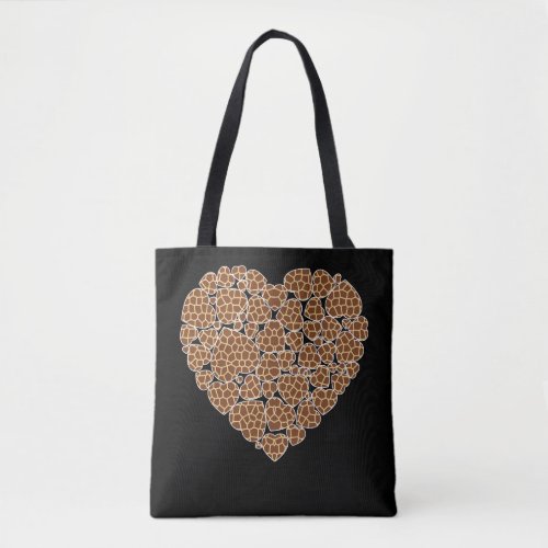 Giraffe Print Heart Pattern Cute Giraffe Lover Tote Bag