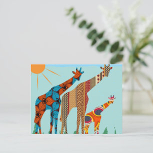 Giraffe Print Holiday Postcard