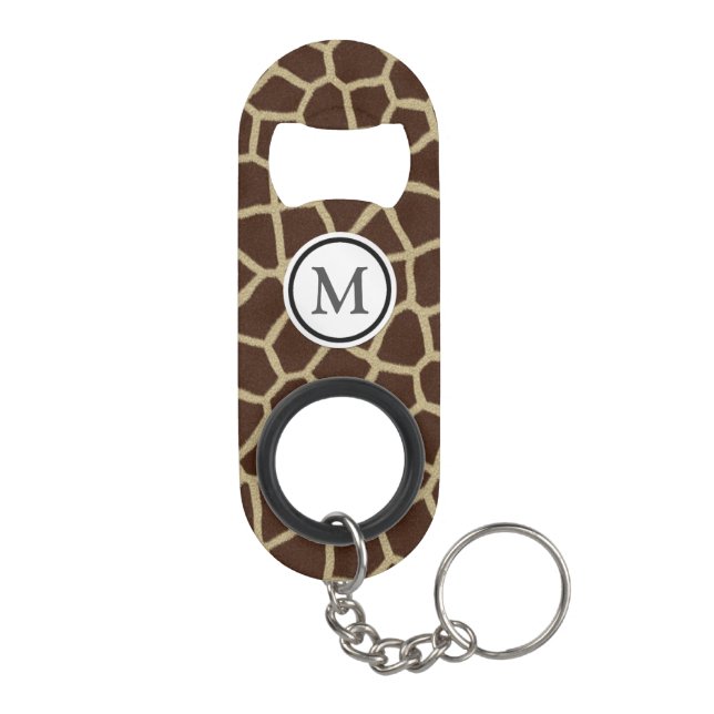 Giraffe Print Keychain Bottle Opener (Back)