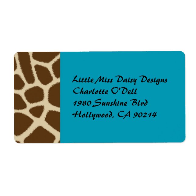 Giraffe Print Labels (Front)