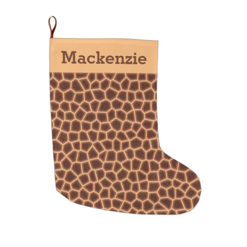 Giraffe Print Large Christmas Stocking