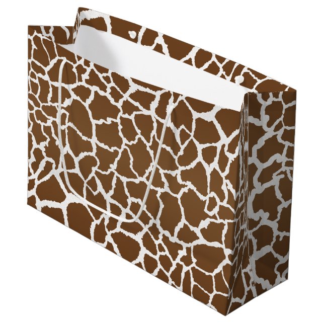 Giraffe print large gift bag (Front Angled)
