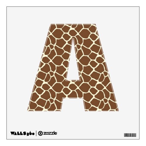 Giraffe Print Letter A Wall Decal