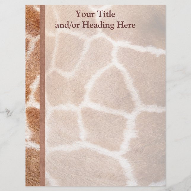 Giraffe Print Letterhead (Front)