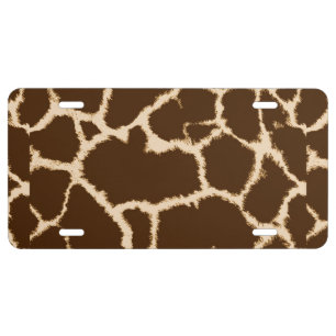 Giraffe Print License Plate