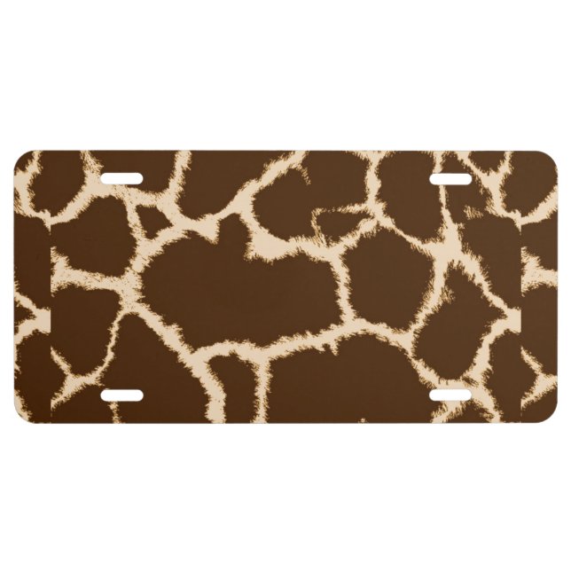 Giraffe Print License Plate (Front)