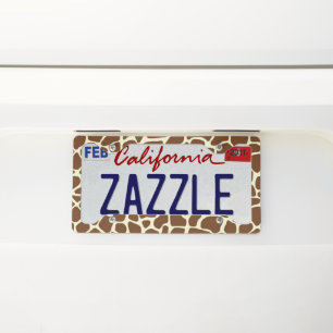 Giraffe Print License Plate Frame