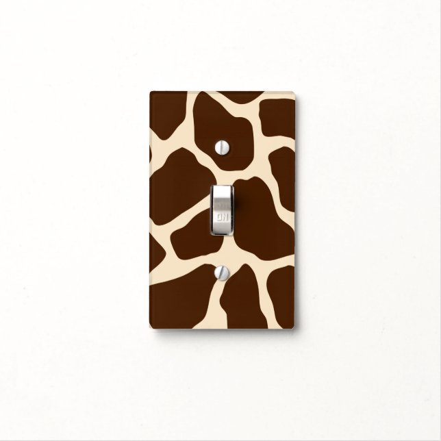 Giraffe Print Light Switch Cover (In Situ)