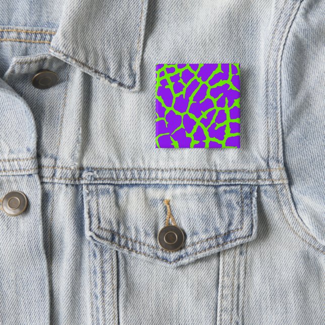 Giraffe Print Mint Amethyst Button (In Situ)