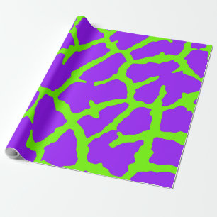 Giraffe Print Mint Amethyst Wrapping Paper