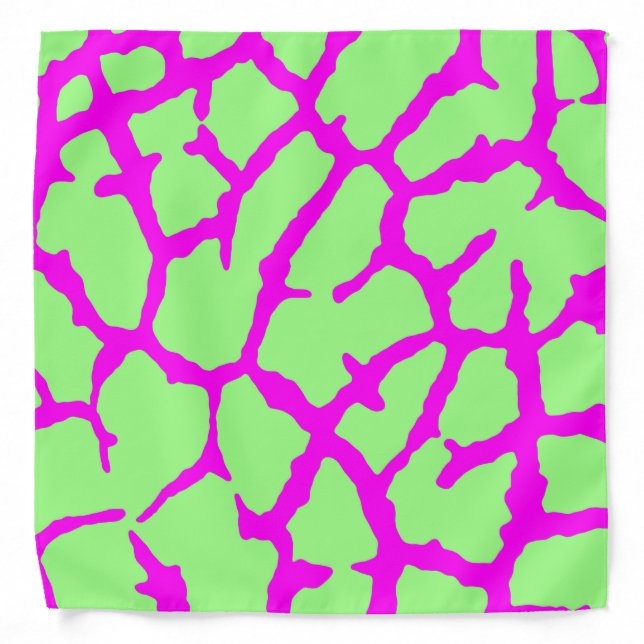 Giraffe Print Mint Fuchsia   Bandana (Front)
