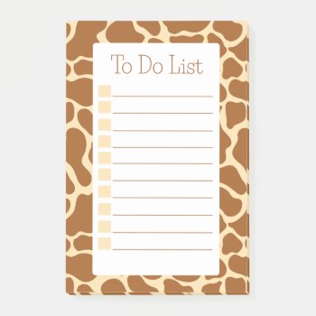 Giraffe Print Modern Minimialist To Do List Post-it Notes by allpetscherished at Zazzle