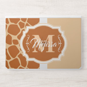 Giraffe Print Monogram HP Laptop Skin