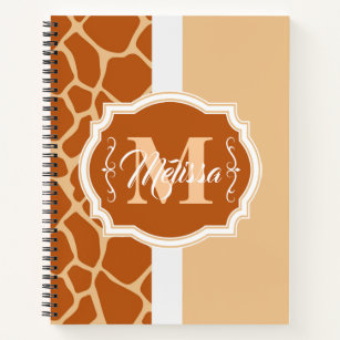 Giraffe Print Monogram Notebook