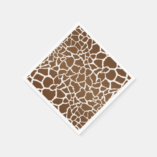 Animal Print Giraffe Paper Napkins - 16 Count Lunch Napkins For Parties & Events