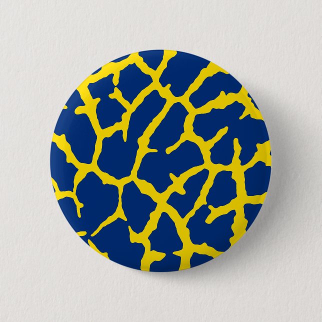 Giraffe Print Navy Yellow Button (Front)