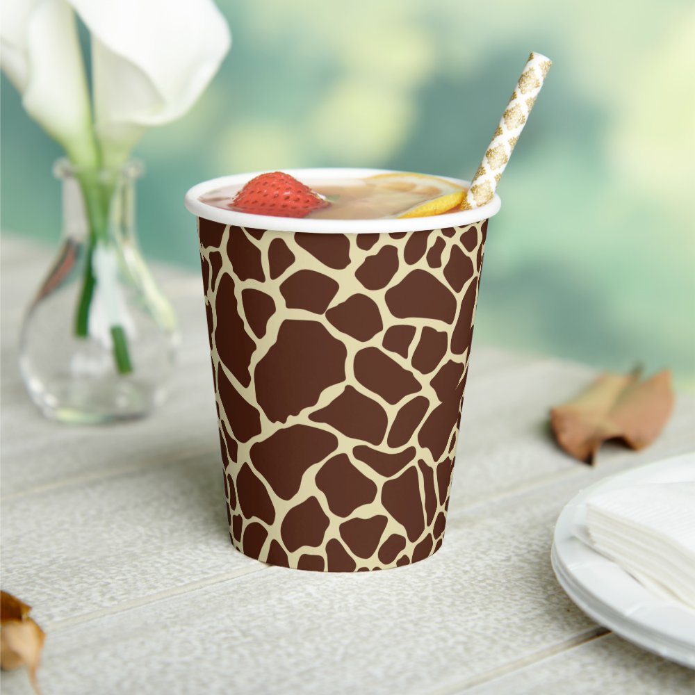 Disover Giraffe Print Party Paper Cups