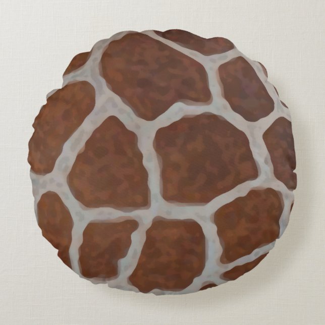 Giraffe Print Pattern Background Round Pillow (Front)