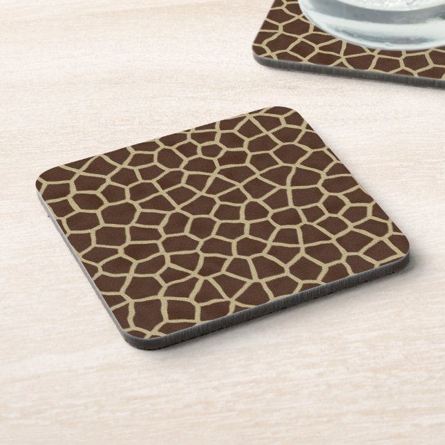Giraffe Print Pattern Beverage Coaster (Left Side)