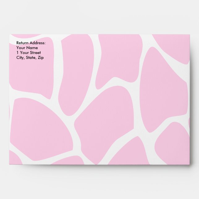 Giraffe Print Pattern in Bright Pink. Envelope (Front)