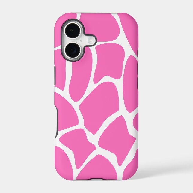 Giraffe Print Pattern in Bright Pink. Iphone Case (Back)