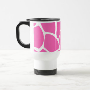 Giraffe Print Pattern in Bright Pink. Travel Mug