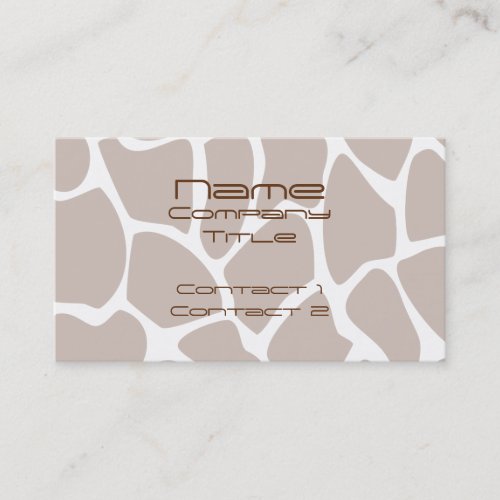 Giraffe Print Pattern in Brown. Business Card Templates