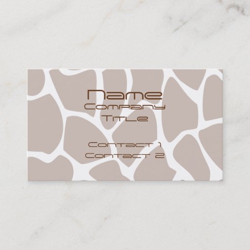 Customizable Giraffe Print Pattern in Brown. Business Card Templates