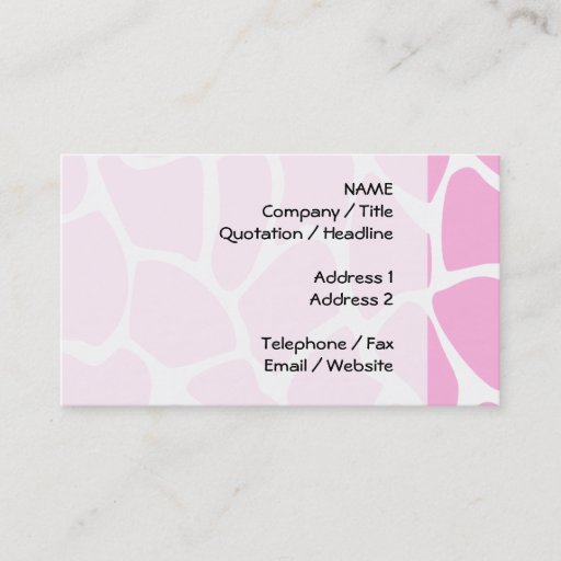 Customizable Giraffe Print Pattern in Candy Pink. Business Cards