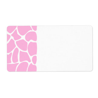 Giraffe Print Pattern in Candy Pink. Label