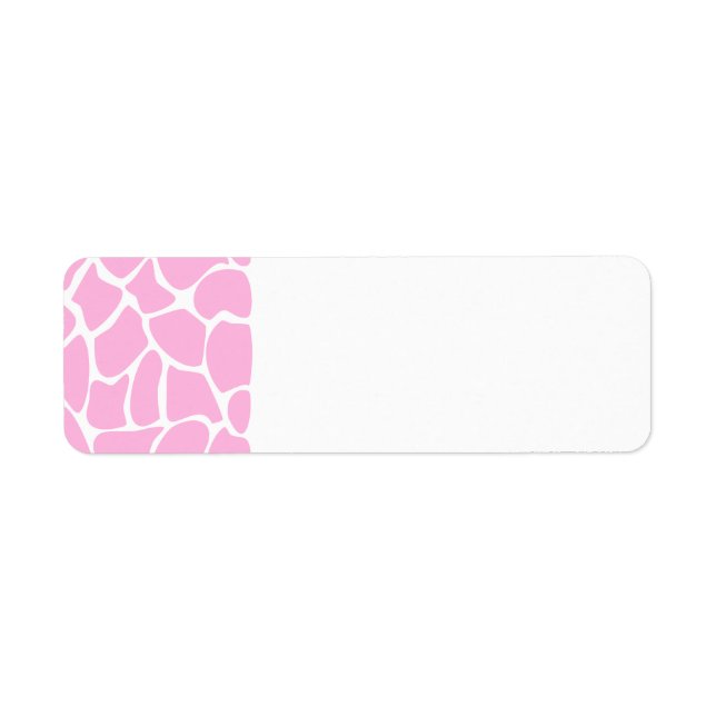 Giraffe Print Pattern in Candy Pink. Label (Front)