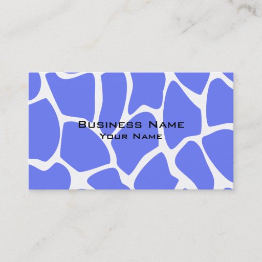 Customizable Giraffe Print Pattern in Cornflower Blue. Business Card Template