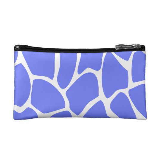 Giraffe Print Pattern in Cornflower Blue. Makeup Bag