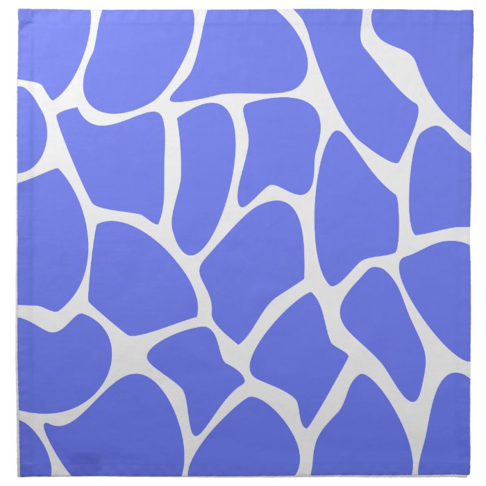 Giraffe Print Pattern in Cornflower Blue. Cloth Napkin