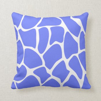 Giraffe Print Pattern In Cornflower Blue. Throw Pillow by Graphics_By_Metarla at Zazzle