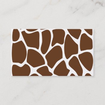 Giraffe Print Pattern In Dark Brown. Business Card by Graphics_By_Metarla at Zazzle